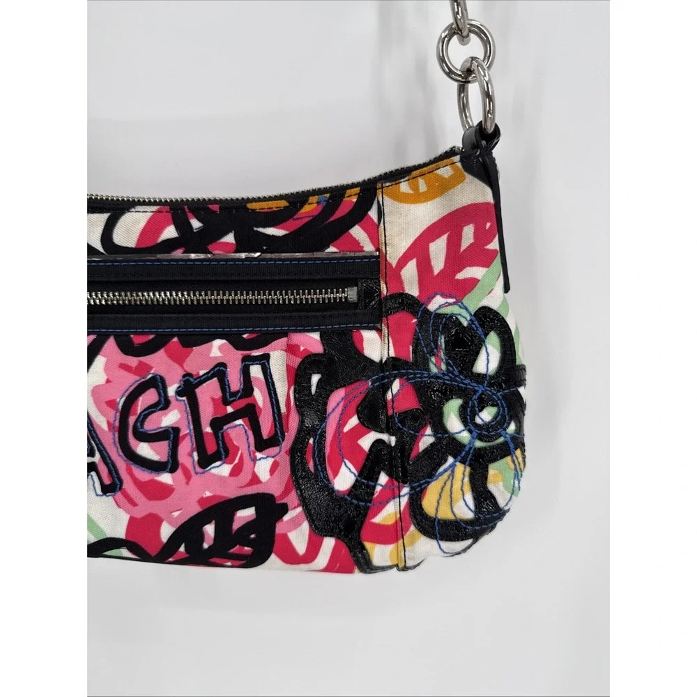 Coach Poppy Graffiti Blossom Crossbody Handbag Size Small Y2K Colorful - Picture 3 of 15